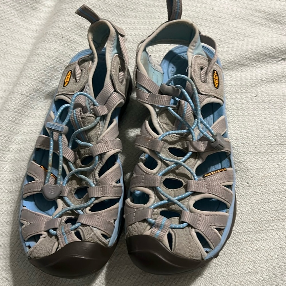 KEEN Blue Gray Closed Toe WaterProof Hiking Whisper Sandals Size 8